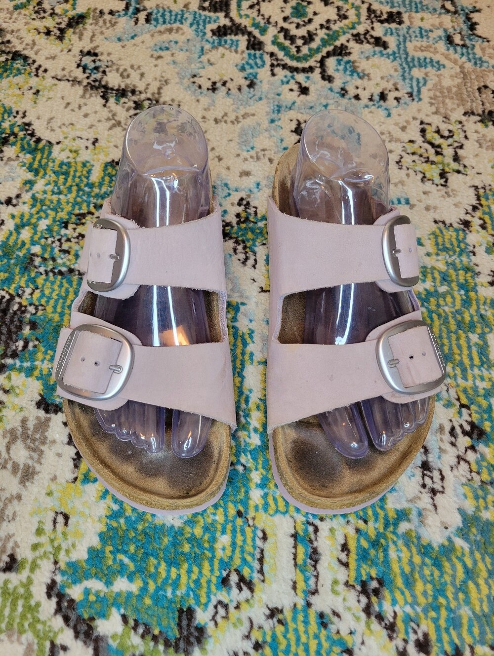 Birkenstock Arizona Big Buckle Nubuck Leather Lilac Sandals, Size EU 39 US 8